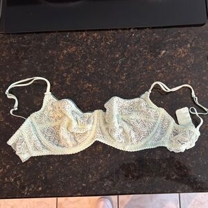 Pale Mint Green Lace Bralette with Spaghetti Straps